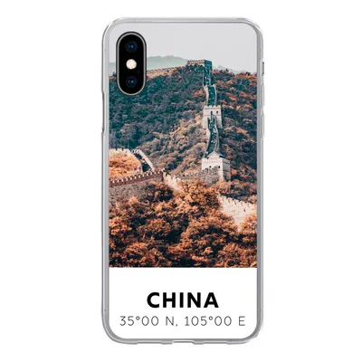 Produktbild von MuchoWow® Handyhülle Schutzhülle Hülle für iPhone X China - Große Mauer - Herbst - Asien Silikon Softcase Handy Hülle - Handyhülle