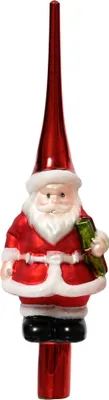 Produktbild von Christbaumspitze Glas 28cm rot, Auswahl:Weihnachtsmann