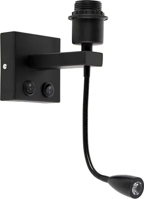 Produktbild von Moderne Wandleuchte Schwarz mit Flexarm Brescia Combi