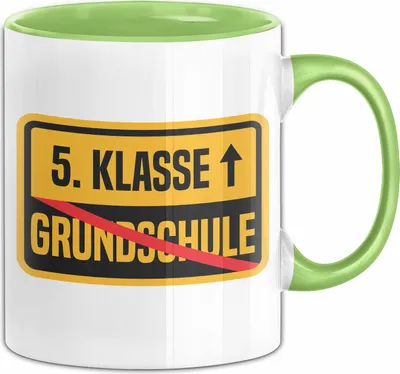 Produktbild von Grundschule 5. Klasse Weiterführende Schule Tasse Geschenk Jungs Mädchen (Grün)