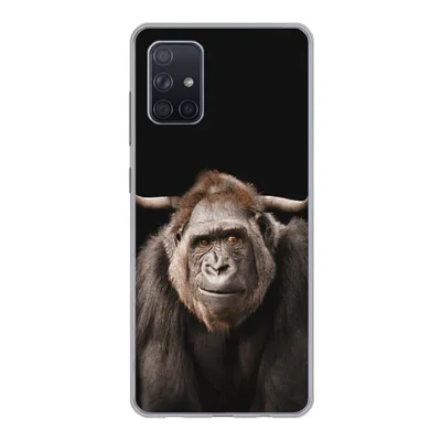 Produktbild von MuchoWow® Handyhülle Schutzhülle Hülle für Samsung Galaxy A51 5G Affe - Schottischer Highlander - Schwarz Silikon Softcase Handy Hülle - Abbildung