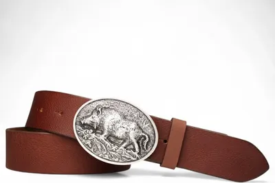 Produktbild von FRONHOFER Trachtengürtel mit Trachtengürtelschnalle Wildsau in Silber