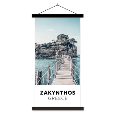 Produktbild von MuchoWow® Textilposter Zakynthos - Griechenland - Brücke 40x80 cm mit schwarzem Rahmen - Wandemalerei
