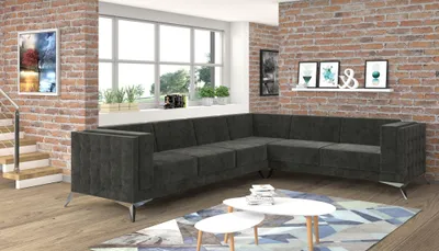 Productafbeelding van Design Esk Ecksofa: Moderne L-vormige bank, stoffen bank, comfortabele zithoek, bank