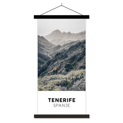 Produktbild von MuchoWow® Textilposter Teneriffa - Spanien - Berge 40x80 cm mit schwarzem Rahmen - Wandemalerei