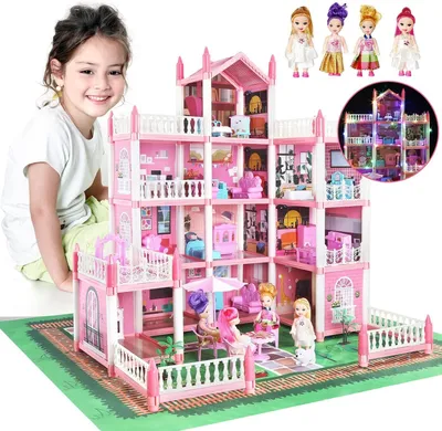 Produktbild von Puppenhaus Traumhaus für Mädchen,Spielzeuge ab 6 Jahren Mädchen,Spielhaus Geschenk Lernspielzeug für Jungen Mädchen…