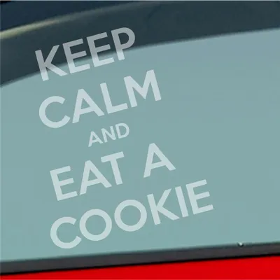 Produktbild von Auto Aufkleber Keep calm and eat a Cookie Keks 10,5x13 cm Milchglas Sticker Heckscheibenaufkleber