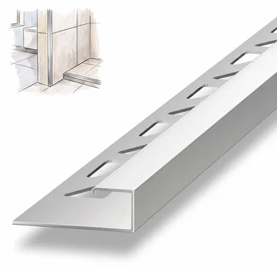 Produktbild von Dalsys Fliesenschiene Eckprofil 2,5m x 10mm Silber matt Alu
