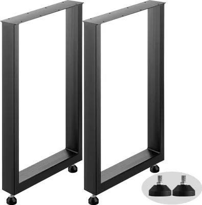 Produktbild von Tischbeine Metall Tischgestell Schwarz Tischfüße Metall 60x72cm Tischkufen Tischbein Stahl Schwarz