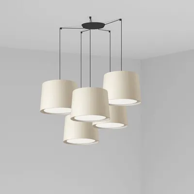 Produktbild von SAMBA Hängelampe schwarz/beige ø450 5L 64314-55-5L