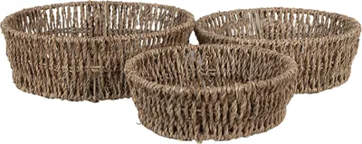 Produktbild von Clayre & Eef Aufbewahrungskorb 3er Set Braun Seegras