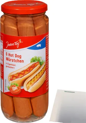 Produktbild von Jeden Tag Hot Dog Würstchen (6x50g Glas) + usy Block