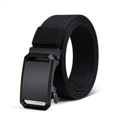 Produktbild von Herren Gürtel Nylon Automatik Schnalle Verstellbar 70–120 cm Schwarz