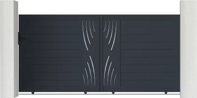 Produktbild von Schiebetor aus aluminium 3m VELETA H.160cm grau