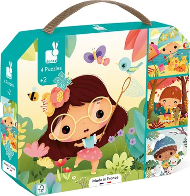 Produktbild von Janod Puzzle - Lernpuzzle Jahreszeiten 4-in-1 aus Karton