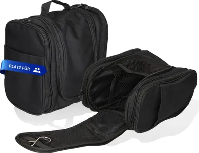 Produktbild von Kulturbeutel zum Aufhängen 'Essential' - Kulturtasche für Damen und Herren - Travel bag mit 8 Netzfächern für unterwegs - Kulturtasche mit Tragehenkel schwarz