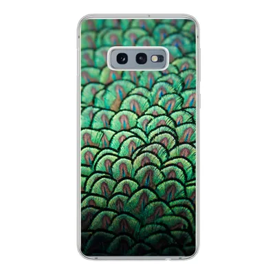 Produktbild von MuchoWow® Handyhülle Schutzhülle Hülle für Samsung Galaxy S10e Nahaufnahme des Gefieders eines Pfaus Silikon Softcase Handy Hülle - Handy