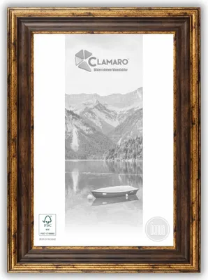 Produktbild von Bilderrahmen Antik Massivholz 'GENUA' Shabby Chic Vintage Barock | Gold Braun | CLAMARO, Größe:10x10