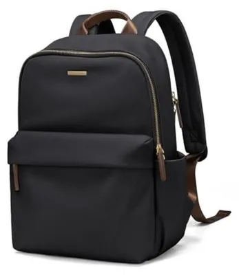 Immagine prodotto di Zaino da donna con scomparto per laptop da 14 pollici, nero, in nylon/ecopelle