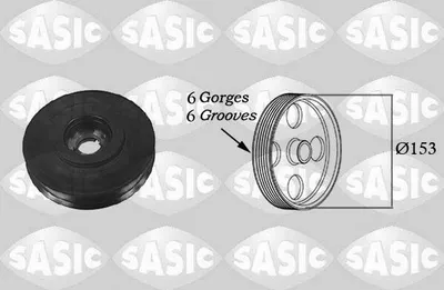 Produktbild von SASIC 2150011 Riemenscheibe Kurbelwelle passend für PEUGEOT 206 Schrägheck (2A/C) 153mm