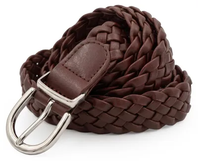 Image de styleBREAKER : Ceinture tressée pour femmes, fine, en similicuir. Largeur : 2,8 cm. Ceinture tressée avec boucle argentée. Taille unique, longueur : 110 cm