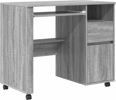 Obrázok produktu pre vidaXL Stôl s kolieskami Grey Sonoma 91 x 50 x 77 cm Materiál na báze dreva