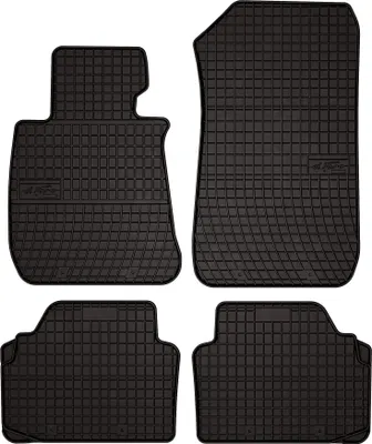 Produktbild von Gummifußmatten passend für BMW 3 E90 (Limousine, Bj. 2004-2011) –  schwarz, passgenau, mit Befestigungen set 4 Stk. - Gummi-Automatten