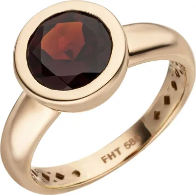 Produktbild von Gr. 60 Damen Ring 585 Gold Rotgold 1 Granat rot Goldring Granatring