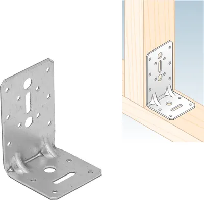 Produktbild von KPK Winkelverbinder mit Sicke Bauwinkel Holzverbinder Winkel verzinkt  9,5x6,5x6,5mm