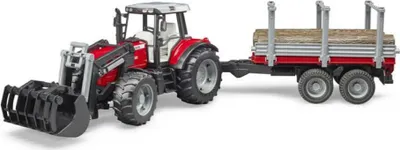 Zdjęcie produktu dla Bruder Massey Ferguson 7480 - Ciągnik z ładowaczem czołowym - czerwony/czarny