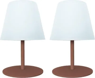 Immagine prodotto di 2 lampade da tavolo TWINS a batteria - Terracotta - H 16 cm - LED