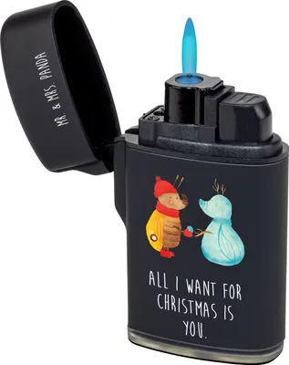 Produktbild von Mr. & Mrs. Panda anzünder Nachtfalter Schneemann - Schwarz - Geschenk, gas, Feuerzeuge, Winterzeit, Weihnachten, Gasfeuerzeug, Feuerzeug, Zünder, sturmfeuerzeug, Winter