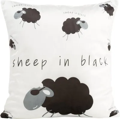 Produktbild von EUROFIRANY | Kissenbezug - 45 x 45 cm - weiß-schwarzes Dekokissenhülle - Velvet