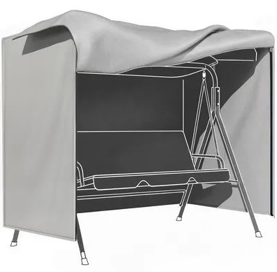 Produktbild von Schutzhülle für Hollywoodschaukel, reißfest, wasserdicht, staubdicht, Polyester, 177 x 114 x 152 cm, Grau