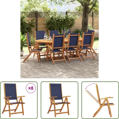 Produktbild von The Living Store Gartenstühle 8 Stk. Klappbar Massivholz Akazie und Textilene