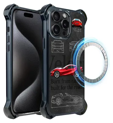 Produktbild von Schutzhülle für das iPhone 15 Pro, MagSafe-kompatibel, verstärkte Ecken, schwarz, Modell 812 Superfast