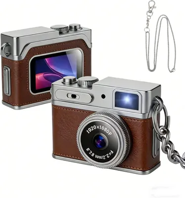 Produktbild von Mini Digitalkamera 1080P Full HD, tragbare Retro Kamera mit 32GB Speicher, Schlüsselanhänger Kamera für Vlog, Reise und Alltag