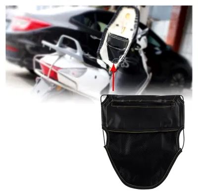 Produktbild von Motorrad Sitztasche, wasserdichte Hecktasche für Motorrad und Roller, Schwarz, Kunstleder, 2 Fächer, 75g, Reißverschluss, Dehnbarer Gurt, Sitzmontage
