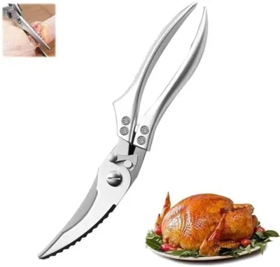 Produktbild von PolkaHome® Professionelle Küchenschere – Edelstahl mit Sicherheitsverriegelung, 25 cm, Silber
