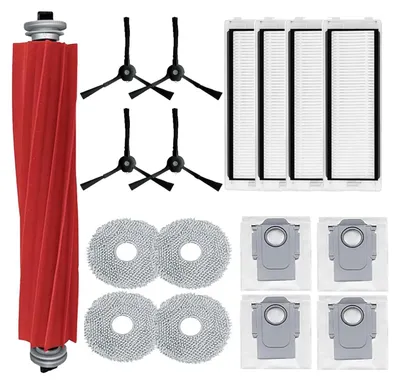 Produktbild von 17-teiliges Zubehör-Set, Ersatz für Roborock Q Revo für Roborock P10 Roboter-Staubsauger, Hauptbürste, Wischtuch, Staubbeutel, Hepa-Filter, Seitenbürste (schwarz)
