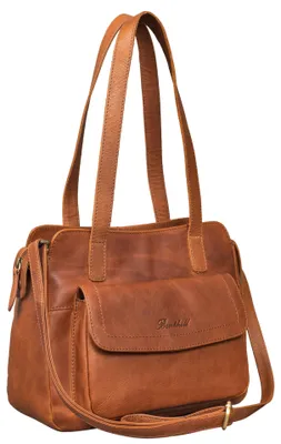 Produktbild von Benthill Handtaschen Damen Leder | Henkeltasche mit Umhängegurt | Vintage Echt Leder Damentasche | Umhängetasche