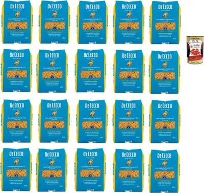 Produktbild von De Cecco Conchigliette Piccole N°53, 100% Italienisch Pasta Nudeln 20x 500g + Italian Gourmet Polpa 400g