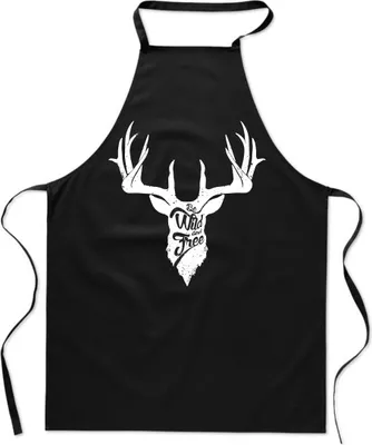 Immagine prodotto di Grembiule da cucina nero BE WILD AND FREE regalo per il barbecue