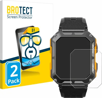Produktbild von 2x Für Njord Gear The Indestructible Smartwatch Schutzfolie BROTECT Displayschutz Display Schutz Folie Klar Transparent