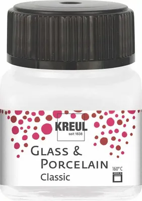 Zdjęcie produktu dla KREUL 16238 KREUL Glass and Porcelain Colour Classic, perłowa biel, 20 ml