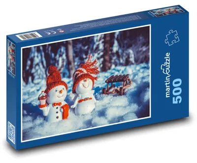 Obrázek produktu pro Puzzle 500 Sněhuláci v zimní krajině - martinpuzzle
