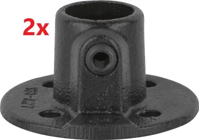Produktbild von Fußplatte Rund Schwarz matt für Stahlrohr Ø 2,7 cm