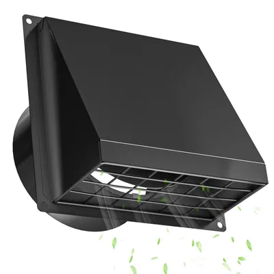Immagine prodotto di Omgoods - Griglia di ventilazione regolabile con protezione da pioggia e vento - Adatta per cappe aspiranti e asciugatrici - 120 mm