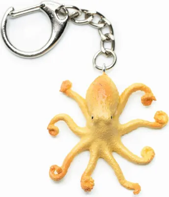 Produktbild von Oktopus Schlüsselanhänger Anhänger Schlüsselring Tintenfisch Krake beige orange