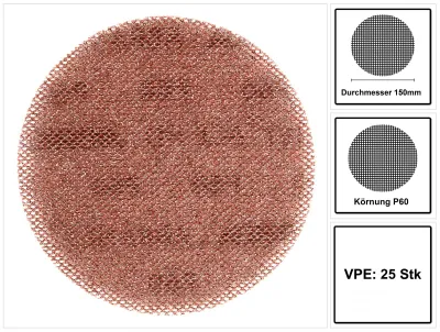 Produktbild von Mirka ABRANET ACE HD Schleifscheiben Grip 150mm P60 25 Stk. ( AH24102560 )